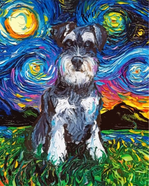 Schnauzer Starry Night Paint By Number