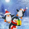 Penguins Celebrating The chrisymas paint by numbers