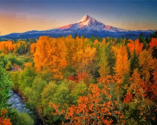 Oregon Mt Hood Fall paint by numbers