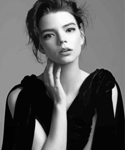 Black And White Anya Taylor Joy paint by number