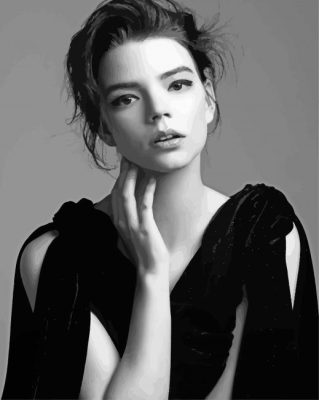 Black And White Anya Taylor Joy paint by number