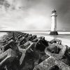 Black And White New Brighton Lighthouse paint by number