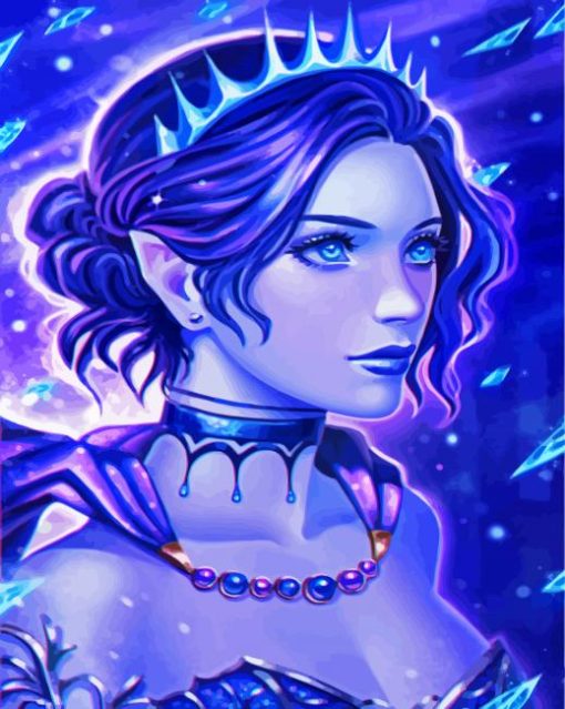 Fantasy Mystical Girl With Crown paint by number