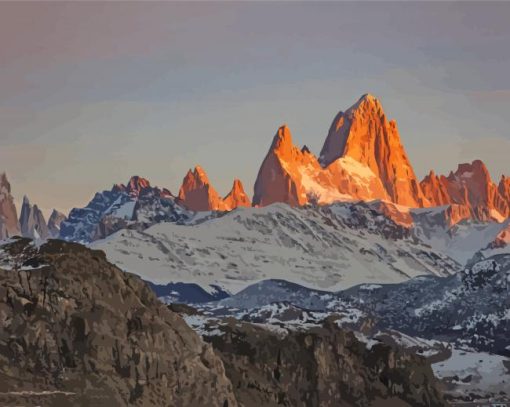 Fitz Roy Patagonia Mountain paint by number