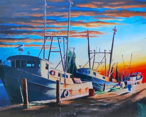 Florida Keys Boats Art paint by number