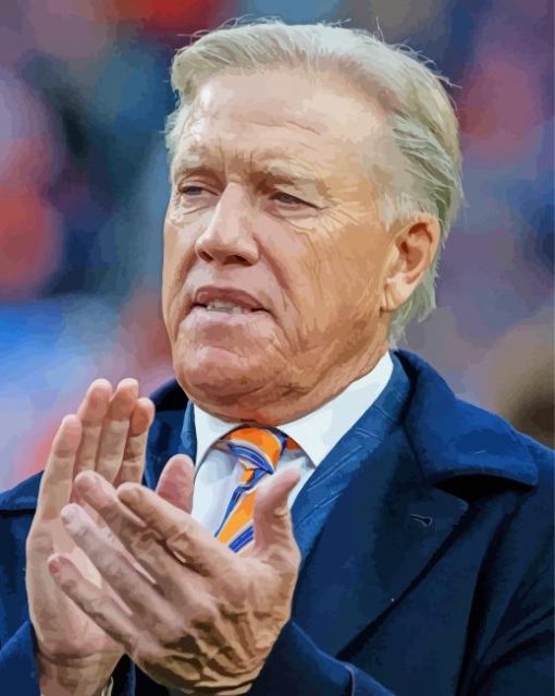 Former Footballer John Elway paint by number