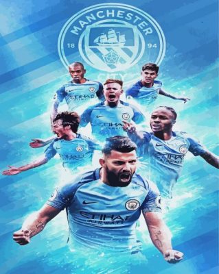 Manchester City Players Poster paint by number