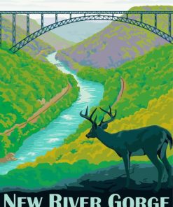 New River Gorge Poster paint by number