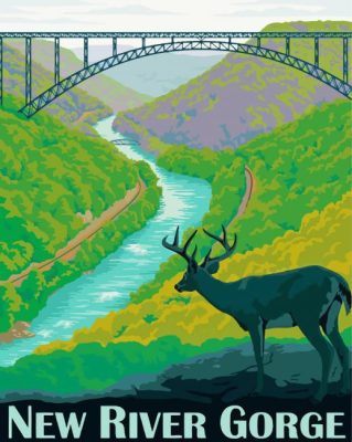 New River Gorge Poster paint by number