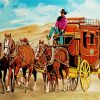 Stagecoach And Horses Art Paint by number