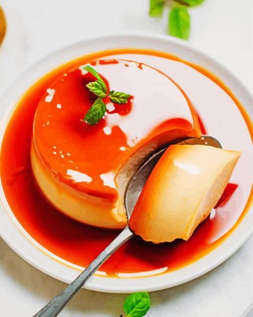 Tasty Caramel Flan Paint by number