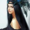 Beautiful Lady With Black Hair paint by number