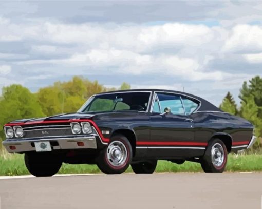 Black 68 Chevelle paint by number