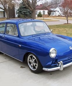 Blue Vw Fastback paint by number