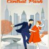 Couple Winter Central Park Poster paint by number