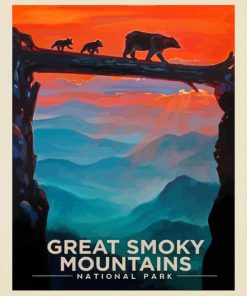 Great Smoky Mountains Poster Art paint by number