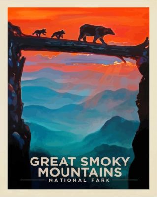 Great Smoky Mountains Poster Art paint by number