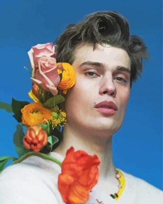 Nicholas Galitzine With Flowers Paint by number