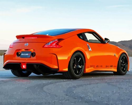 Orange Nissan 370 Z paint by number