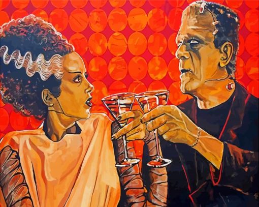 The Bride Of Frankenstein Horror Movie paint by number