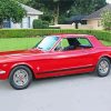 66 Red Mustang paint by number