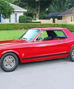 66 Red Mustang paint by number