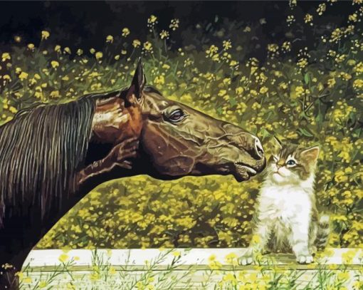 Abstract Horse And Cat Animals paint by number