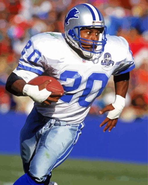 American Football Player Barry Sanders Paint by number