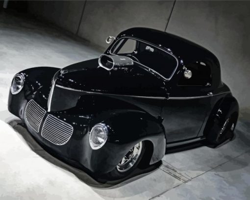 Black Willys Coupe Car paint by number