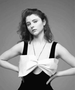 Black And White New Zealand Actress Thomasin McKenzie Paint by number