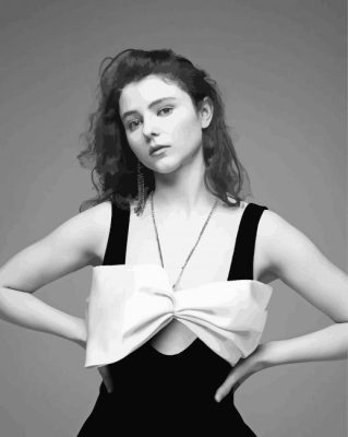 Black And White New Zealand Actress Thomasin McKenzie Paint by number