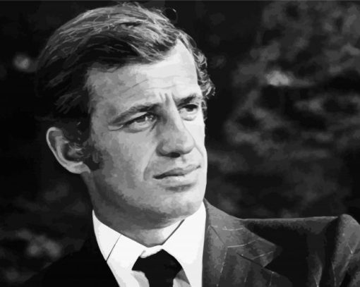 Black And White Young Jean Paul Belmondo Paint by number