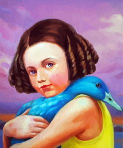 Blue Duck And Girl paint by number