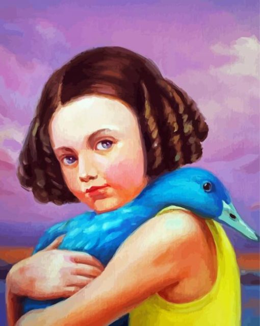 Blue Duck And Girl paint by number