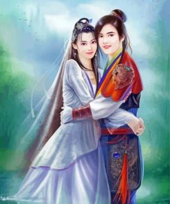 Cute Chinese Lovers paint by number