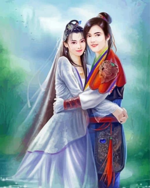 Cute Chinese Lovers paint by number