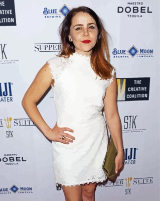 Mae Whitman In White Dress Paint by number