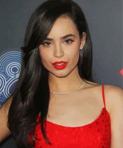 Sofia Carson In Red Dress paint by number