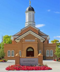 Vernal Utah Temple Church paint by number