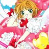 Cute Sakura Kinomoto From Cardcaptors paint by number