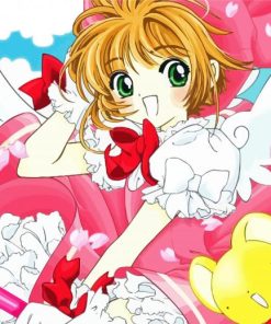 Cute Sakura Kinomoto From Cardcaptors paint by number