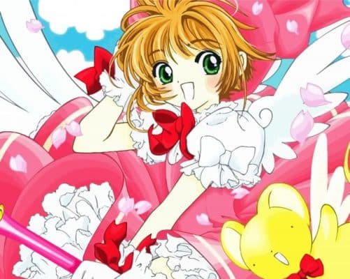 Cute Sakura Kinomoto From Cardcaptors paint by number