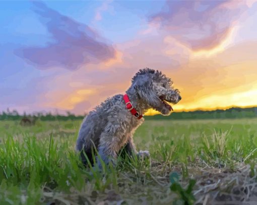 Cute Bedlington Terrier paint by number