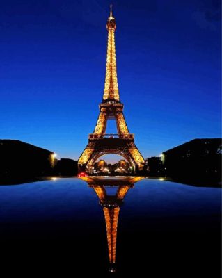 Eiffel Tower Light Reflection paint by number