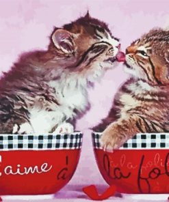 Lovers Kittens In Cup paint by number