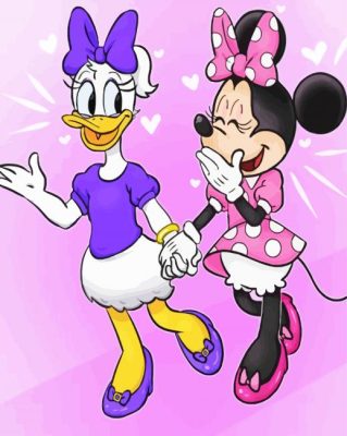 Minnie Mouse And Daisy Art Paint by number