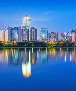 Nanning City Reflection paint by number