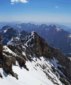 Snowy Zugspitze Mountain paint by number