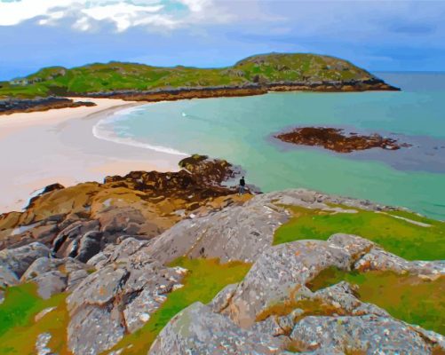 Achmelvich Bay In Scotland paint by number