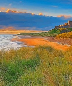 Bamburgh Castle Beachscap paint by number